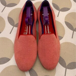 Rothy's Coral-Red Knit Slip-On Loafers